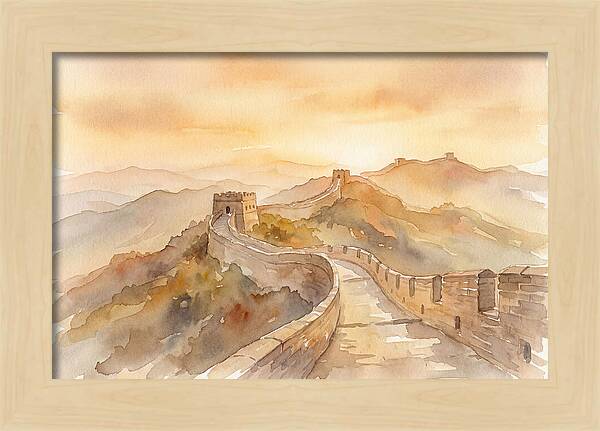 Great Wall Winding Along Mountain Ridges