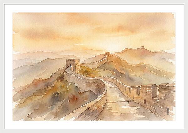 Great Wall Winding Along Mountain Ridges