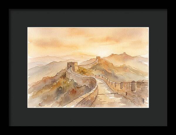 Great Wall Winding Along Mountain Ridges