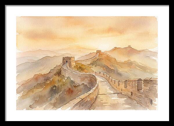 Great Wall Winding Along Mountain Ridges