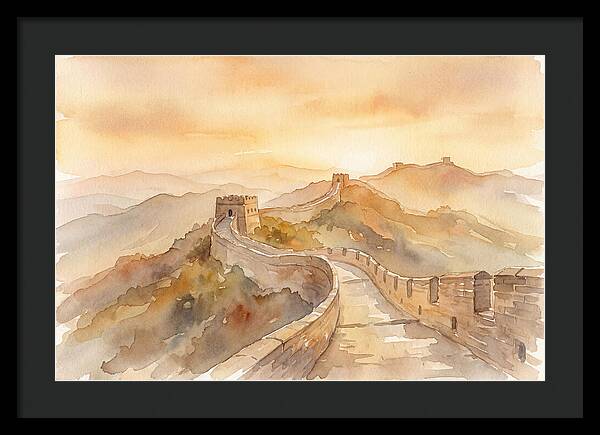 Great Wall Winding Along Mountain Ridges