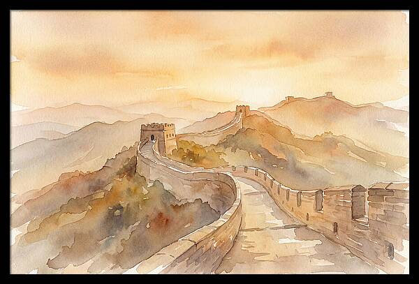 Great Wall Winding Along Mountain Ridges