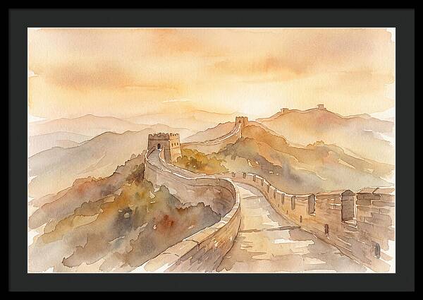Great Wall Winding Along Mountain Ridges