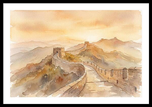 Great Wall Winding Along Mountain Ridges