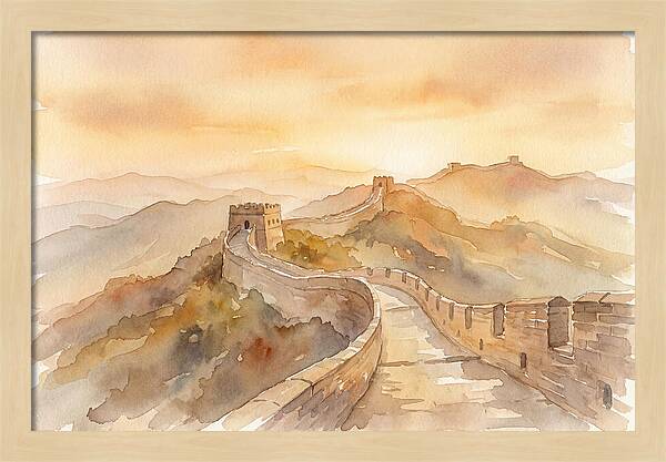 Great Wall Winding Along Mountain Ridges