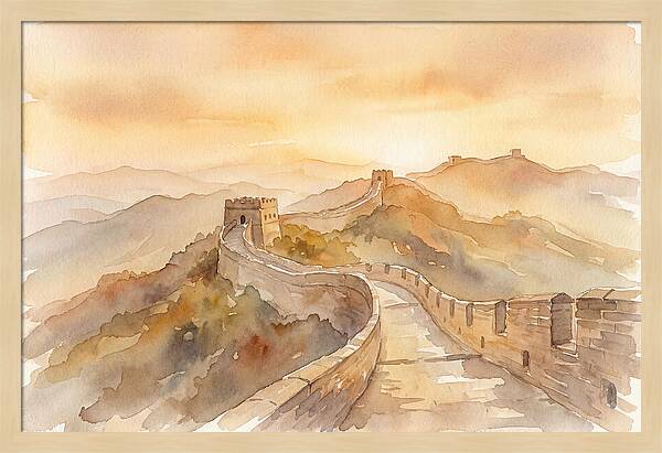 Great Wall Winding Along Mountain Ridges