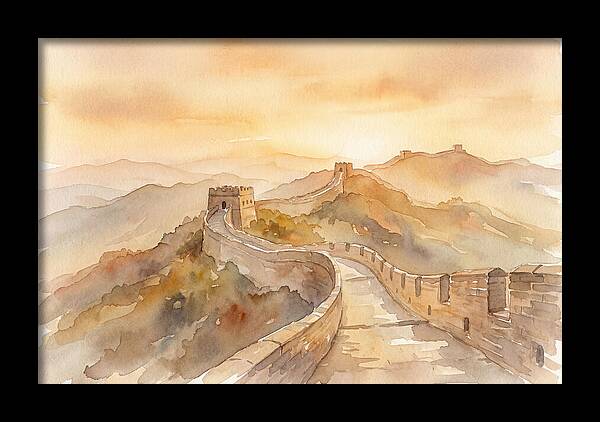 Great Wall Winding Along Mountain Ridges