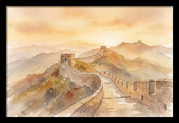 Great Wall Winding Along Mountain Ridges