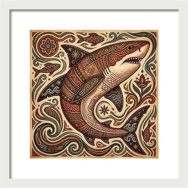 Great White Shark Folk Art