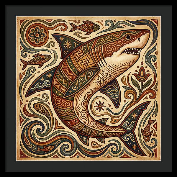 Great White Shark Folk Art