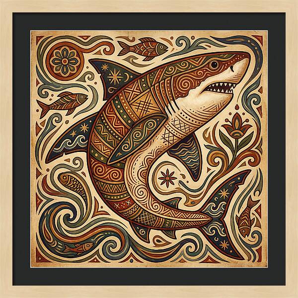 Great White Shark Folk Art