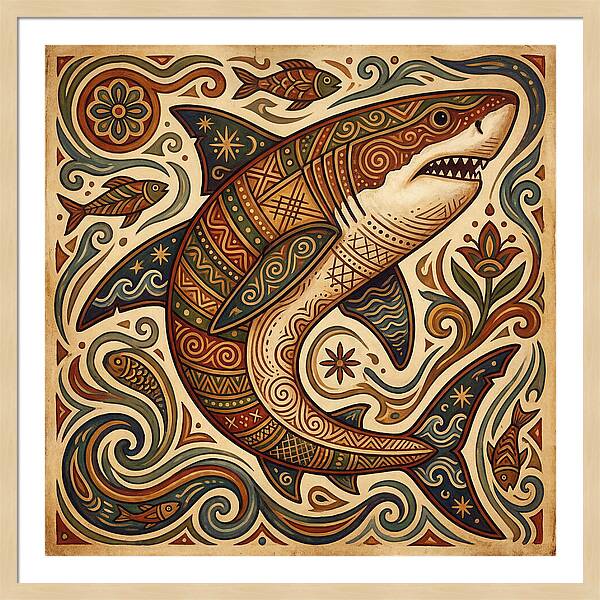 Great White Shark Folk Art