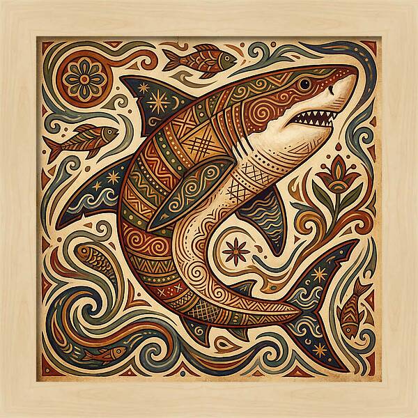 Great White Shark Folk Art
