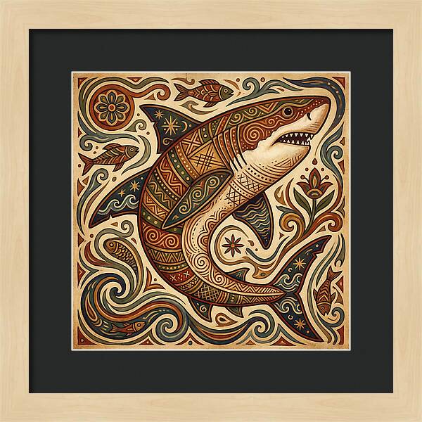 Great White Shark Folk Art