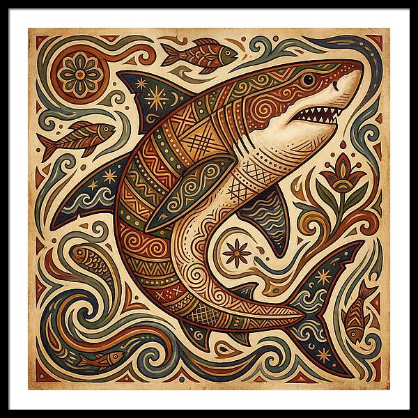 Great White Shark Folk Art