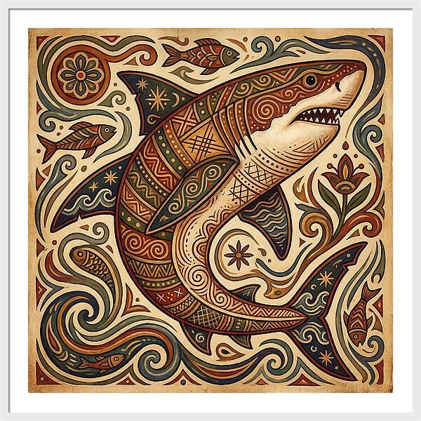Great White Shark Folk Art