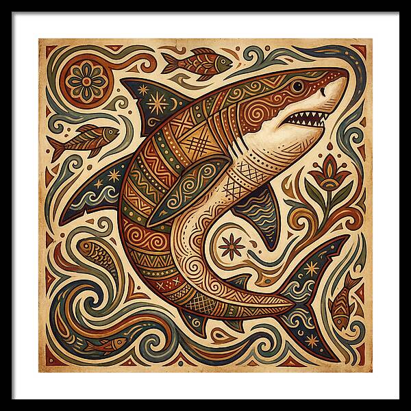 Great White Shark Folk Art