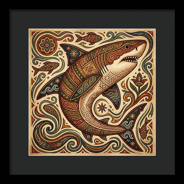 Great White Shark Folk Art