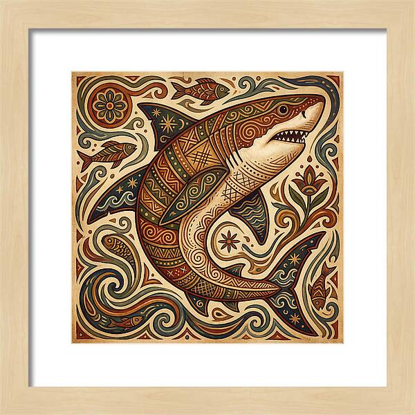 Great White Shark Folk Art