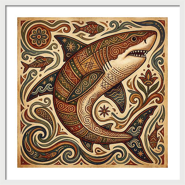 Great White Shark Folk Art