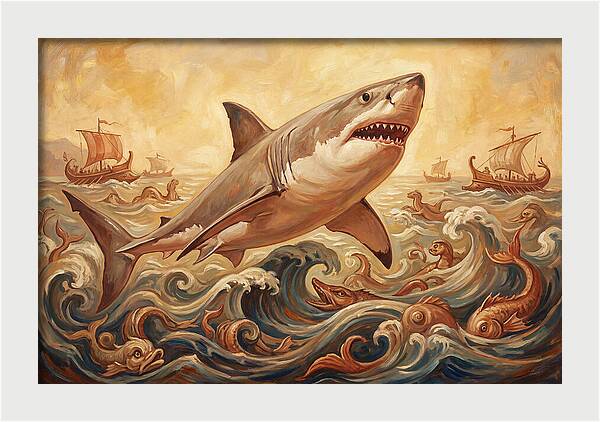 Great White Shark In Action