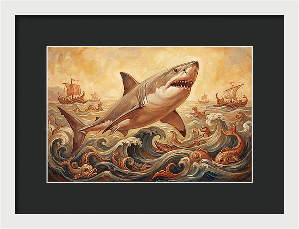 Great White Shark In Action