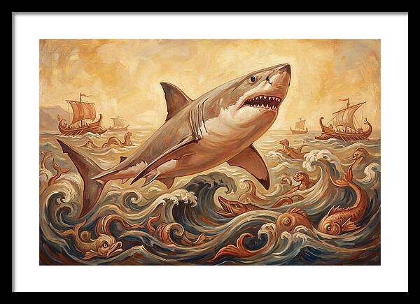 Great White Shark In Action