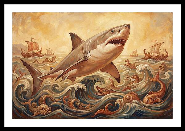 Great White Shark In Action