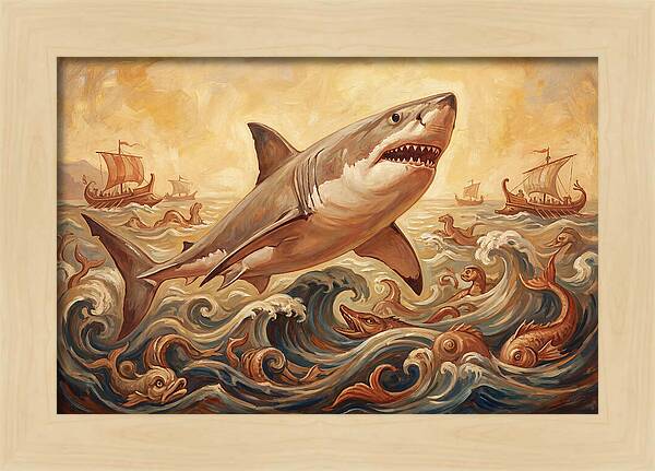 Great White Shark In Action