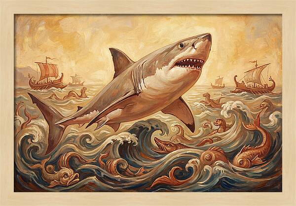 Great White Shark In Action
