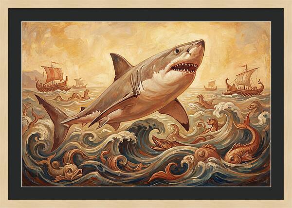Great White Shark In Action