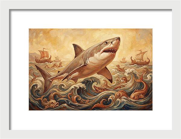 Great White Shark In Action