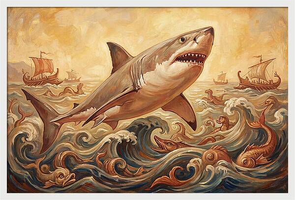 Great White Shark In Action