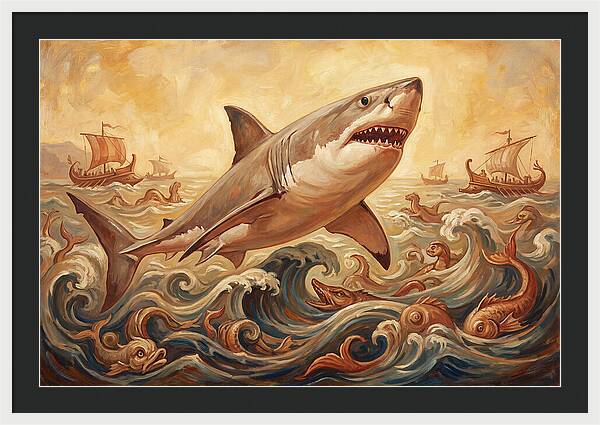 Great White Shark In Action