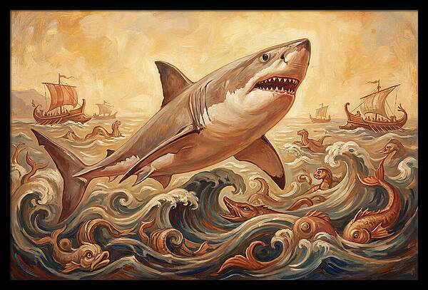 Great White Shark In Action