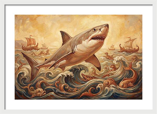 Great White Shark In Action