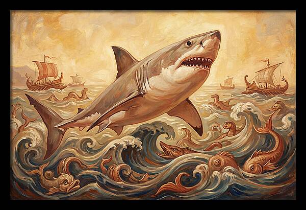 Great White Shark In Action