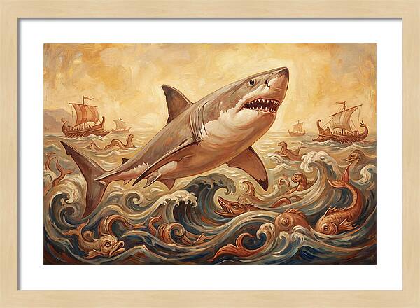 Great White Shark In Action
