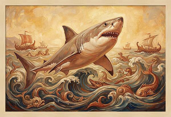 Great White Shark In Action