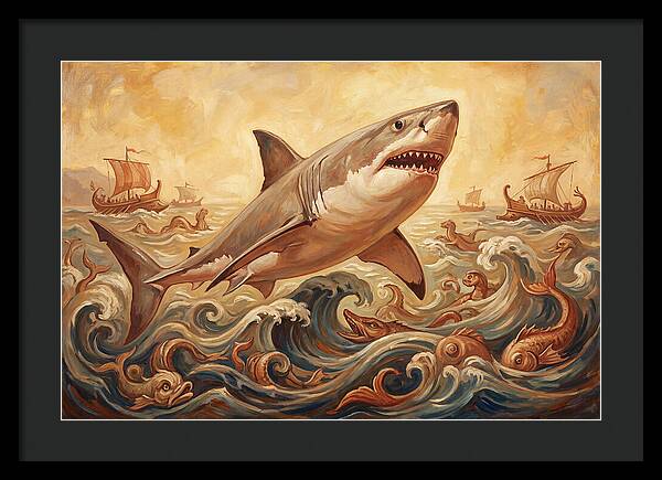 Great White Shark In Action