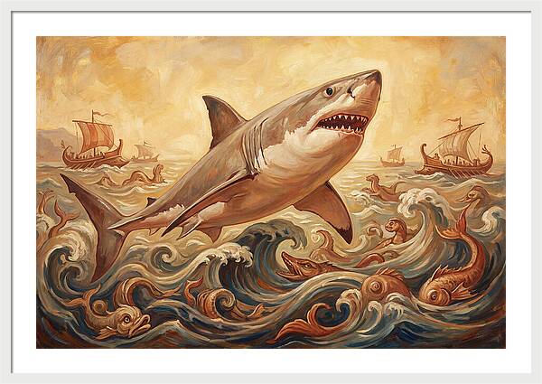 Great White Shark In Action