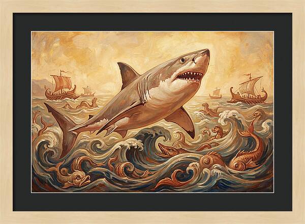 Great White Shark In Action