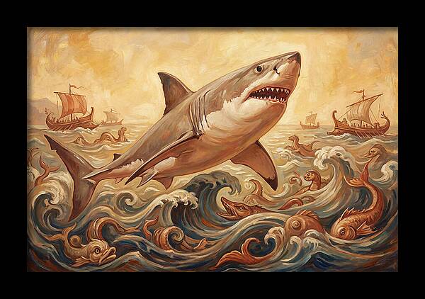 Great White Shark In Action