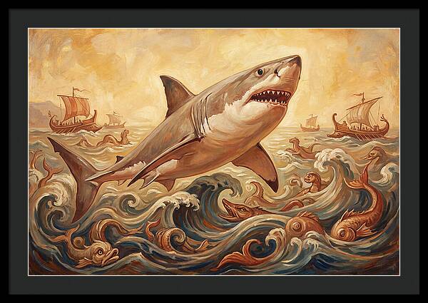 Great White Shark In Action