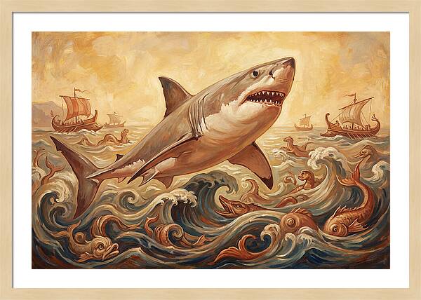 Great White Shark In Action