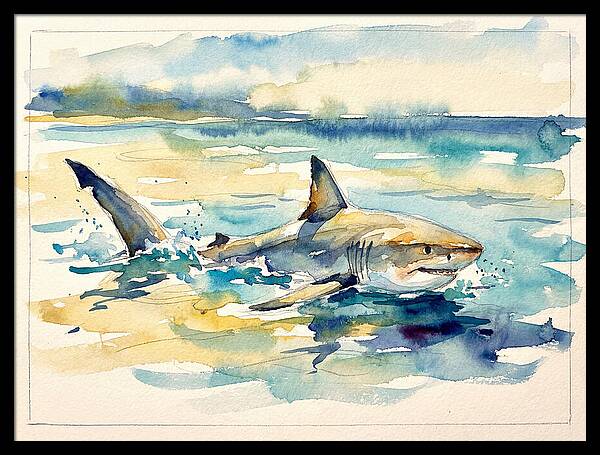 Great White Shark In Motion