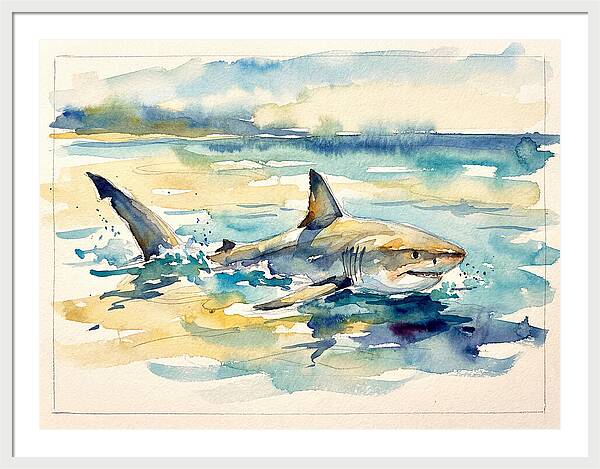 Great White Shark In Motion