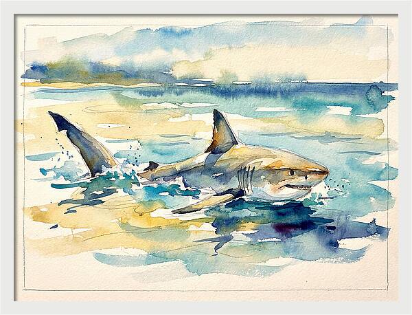 Great White Shark In Motion