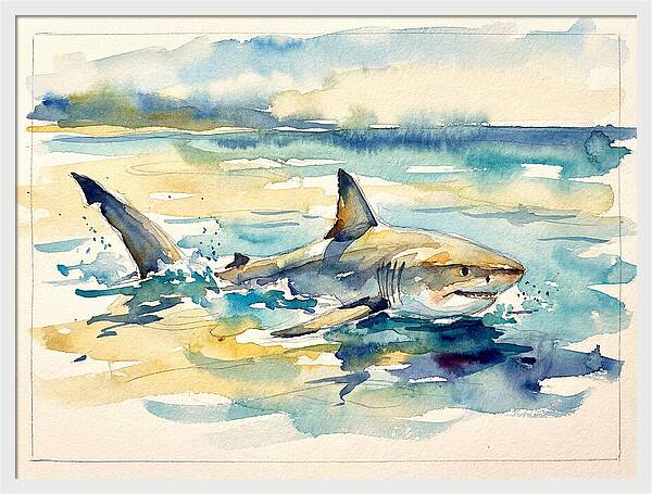 Great White Shark In Motion