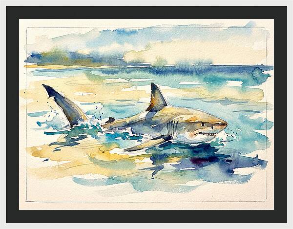 Great White Shark In Motion